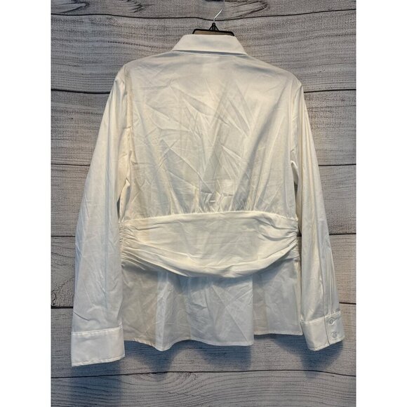 Finley White Button Down Shirt Size Large - Picture 3 of 3